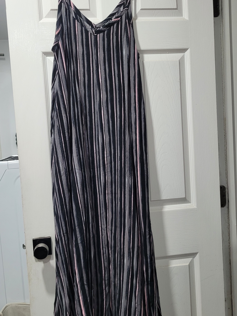 Women’s Striped Maxi Skirt - Black & Pink